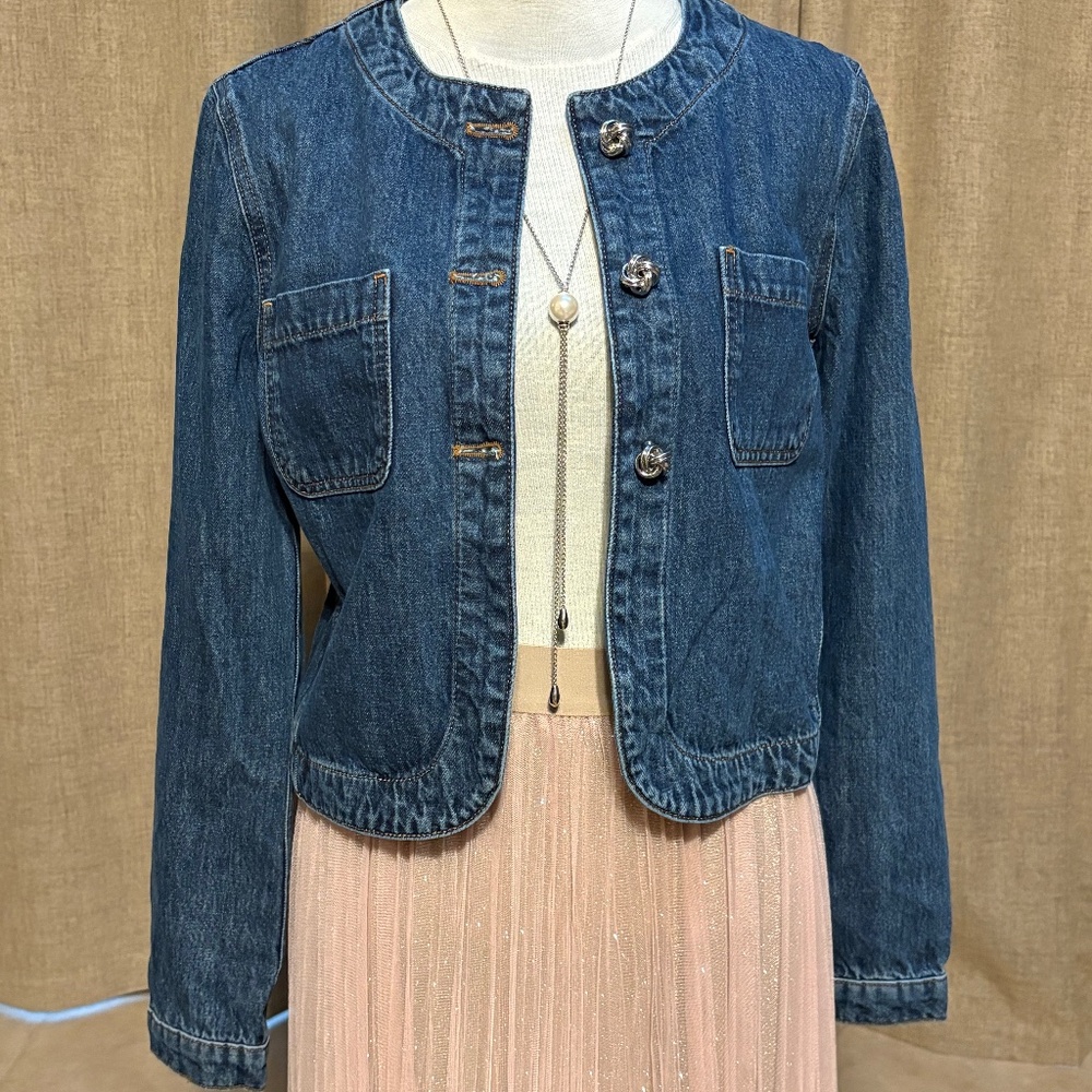 Derek Lam 10 Crosby Cropped Denim Jacket – “Bedford Dark”-NWT